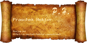Praschek Hektor névjegykártya